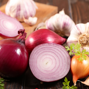 Onions and garlic
